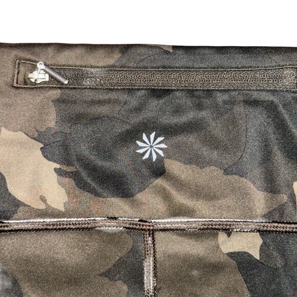 Athleta Run Free Camo 7/8 Tight Womens Size LP Petite Green High Rise Zip Pocket - Picture 4 of 8